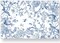 50 Pack Flower Bird Paper Place Mats Blue White Hydrangea Branches Disposable Placemat